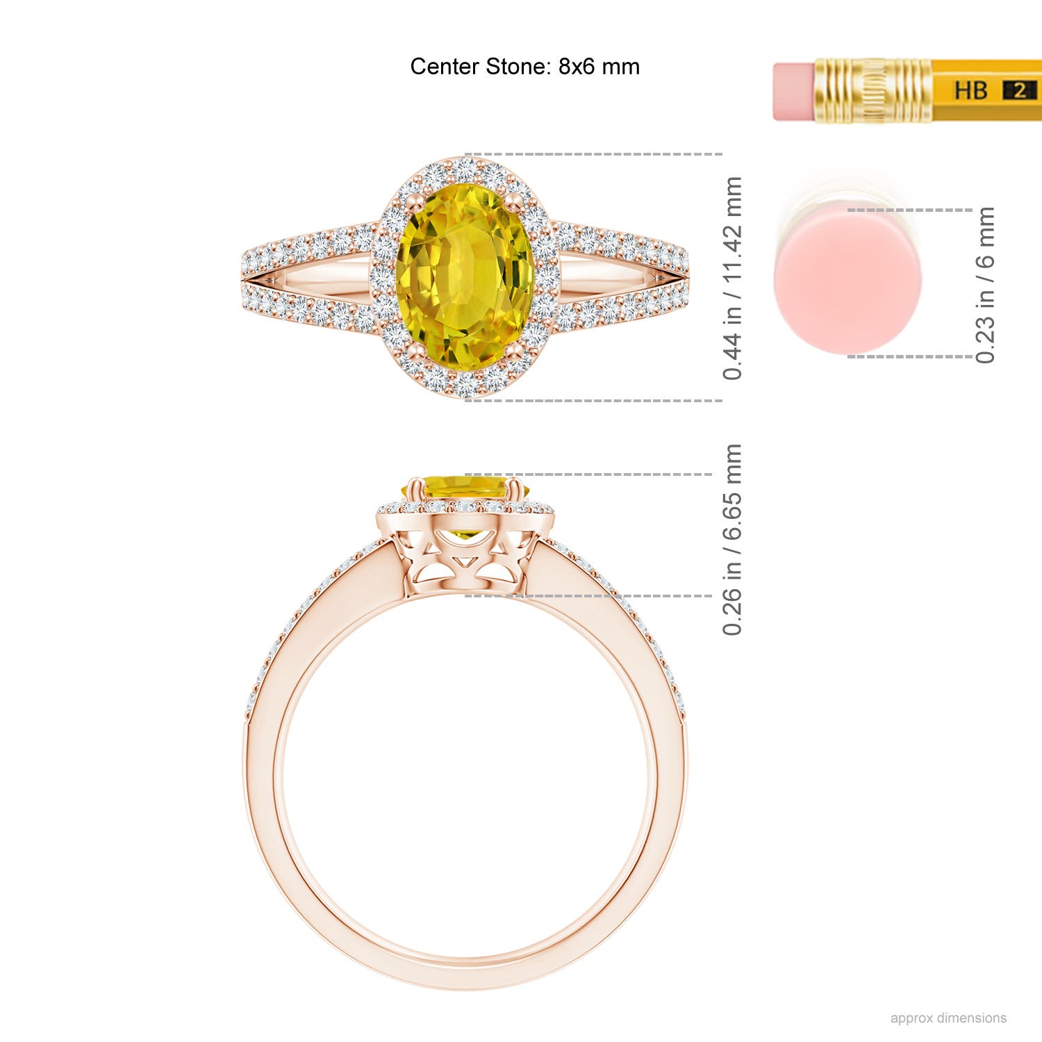 AAAA - Yellow Sapphire / 1.92 CT / 14 KT Rose Gold