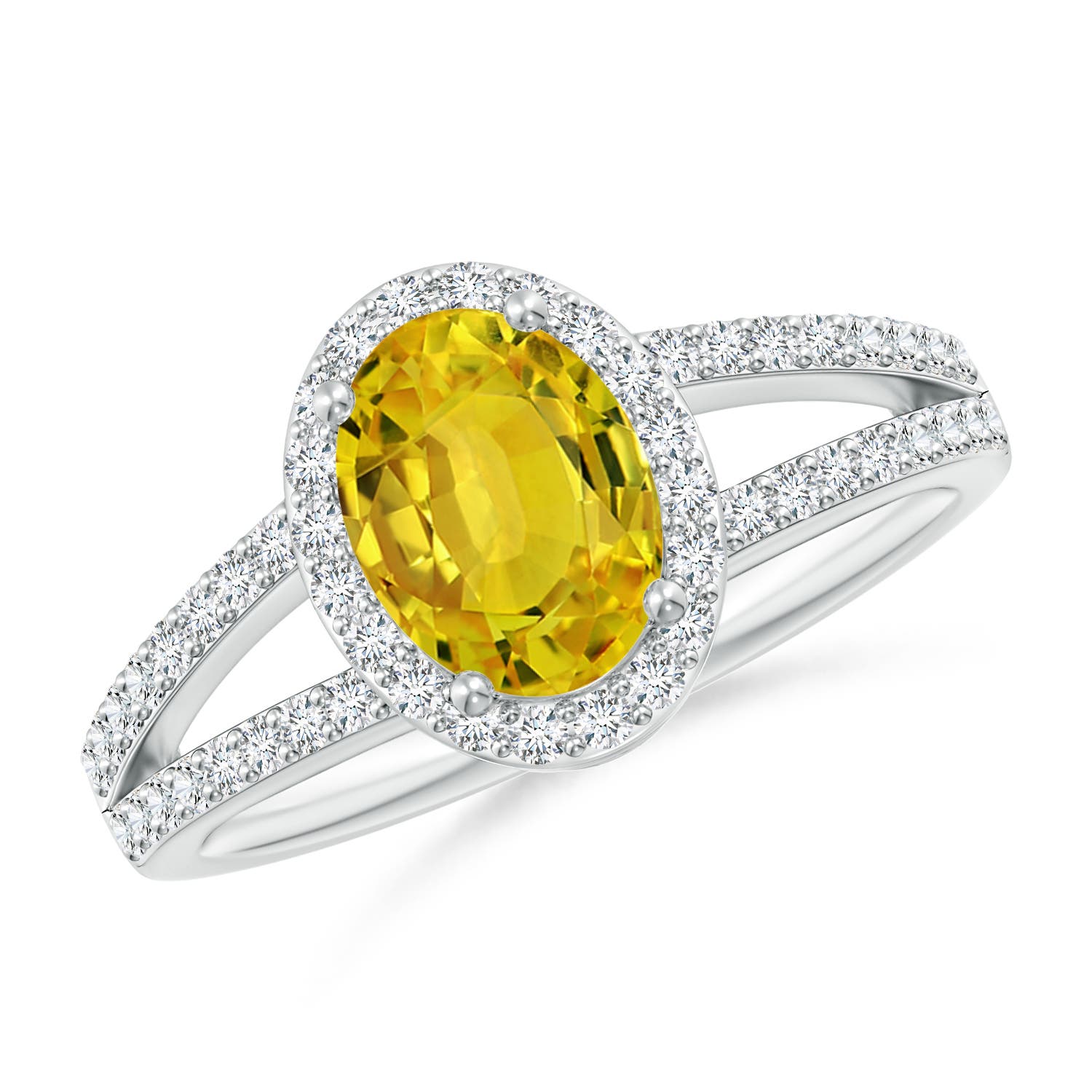 AAAA - Yellow Sapphire / 1.92 CT / 14 KT White Gold