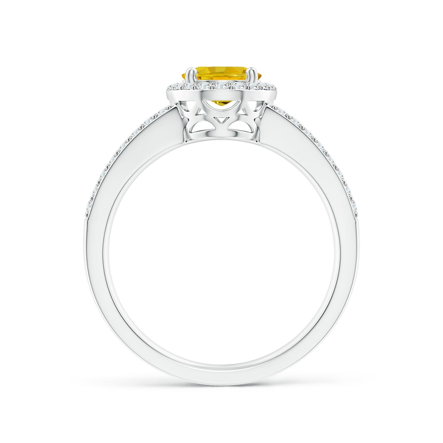 AAAA - Yellow Sapphire / 1.92 CT / 14 KT White Gold