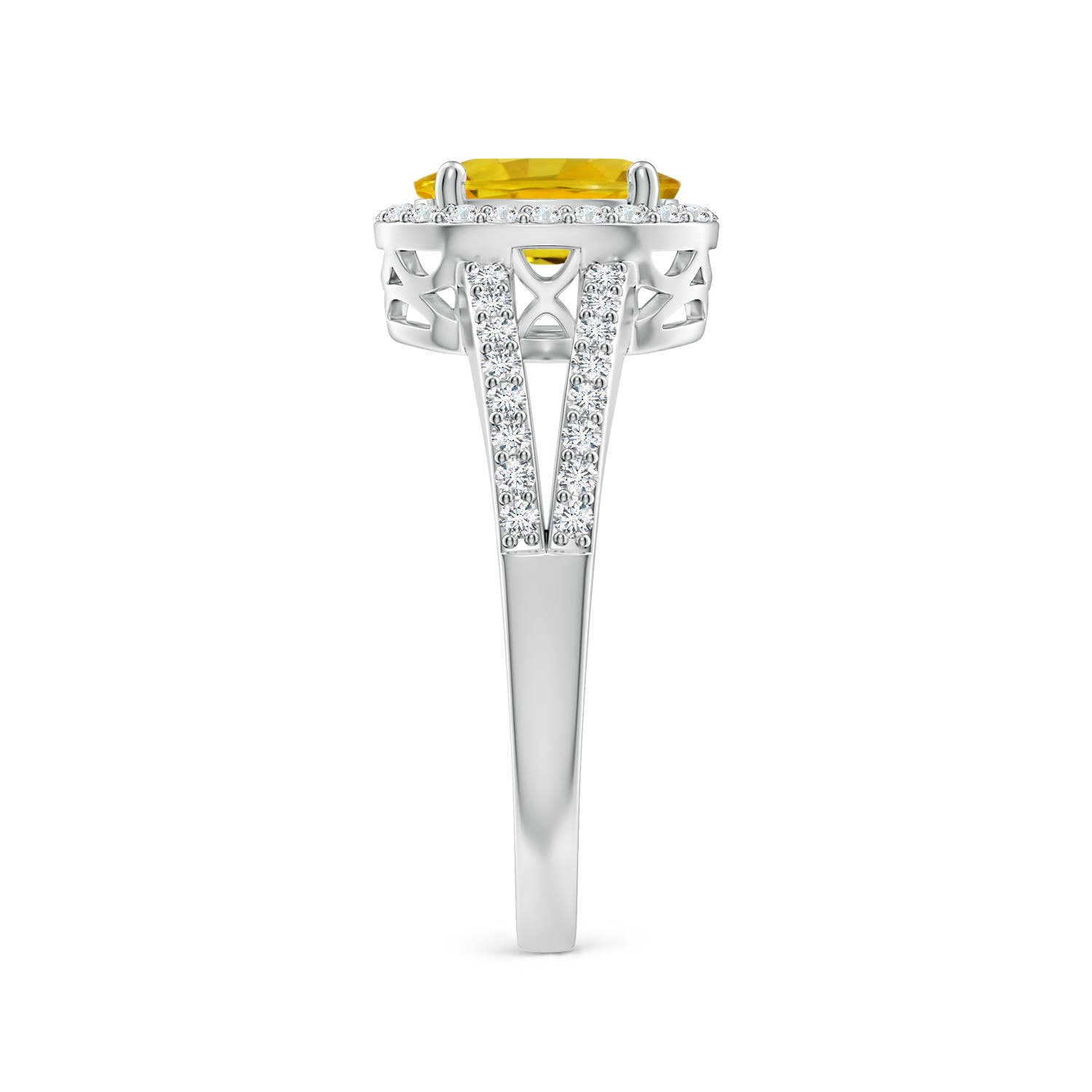 AAAA - Yellow Sapphire / 1.92 CT / 14 KT White Gold