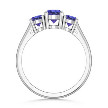 AAA - Tanzanite / 1 CT / 14 KT White Gold