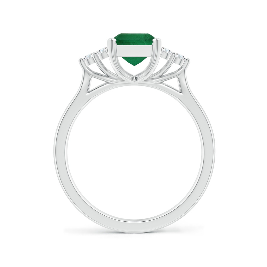 8.96x6.90mm AAA GIA Certified Madagascar Emerald Ring with Trio Diamonds in White Gold Side 199