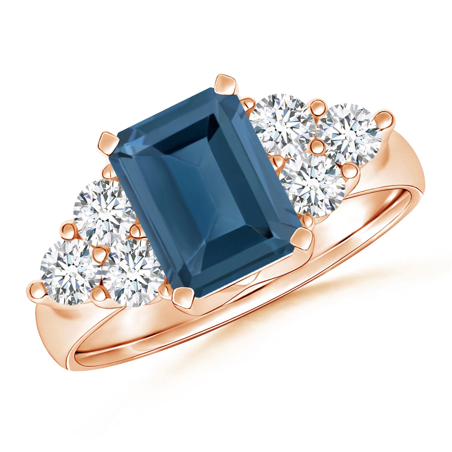 A - London Blue Topaz / 2.58 CT / 14 KT Rose Gold