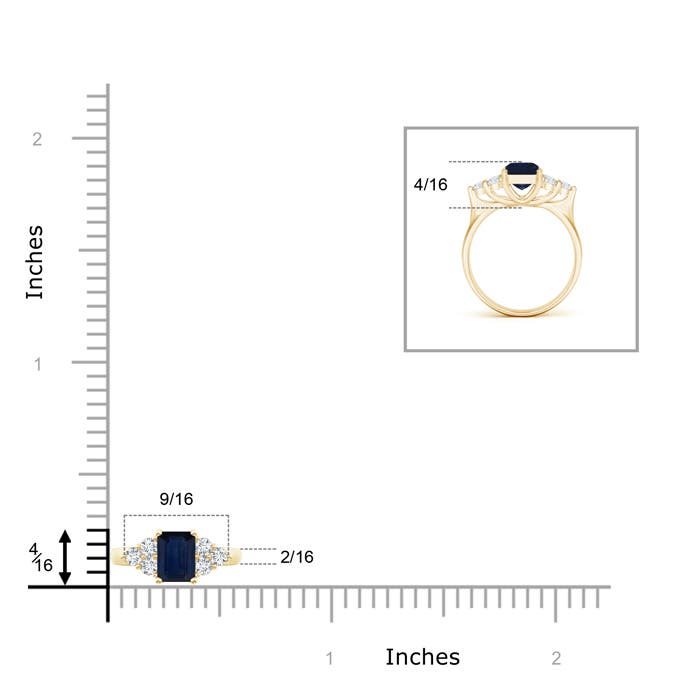 AA - Blue Sapphire / 1.49 CT / 14 KT Yellow Gold