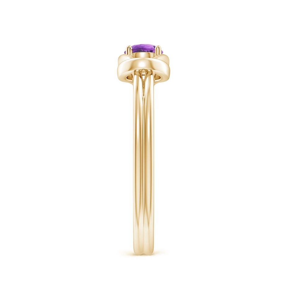 4mm AA Solitaire Amethyst Infinity Knot Ring in 18K Yellow Gold side 299