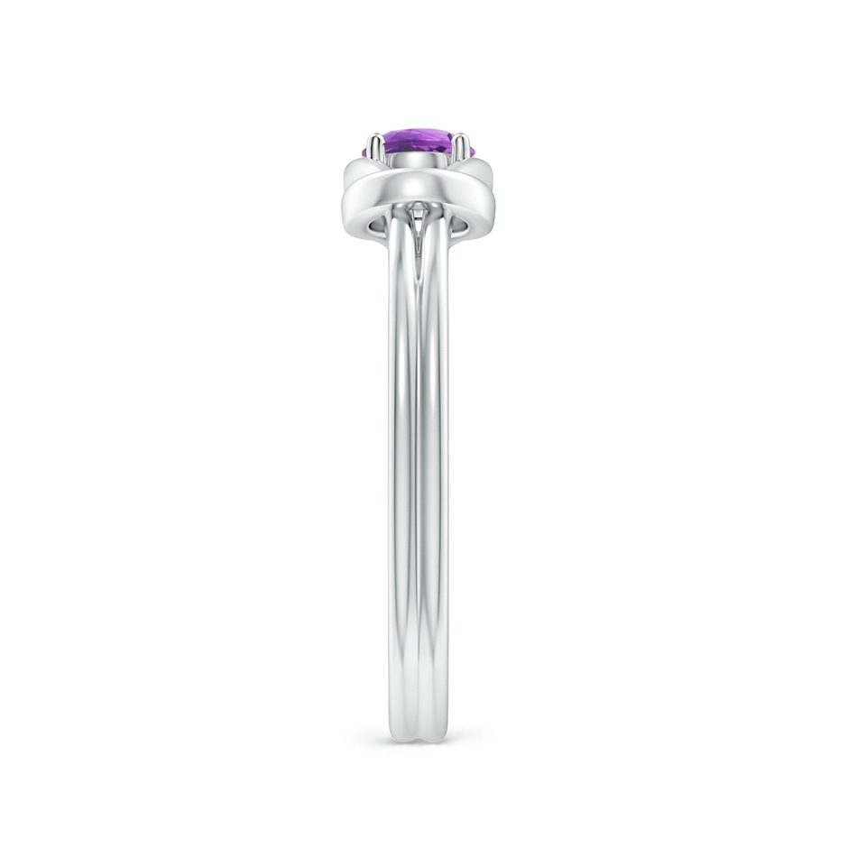 4mm AA Solitaire Amethyst Infinity Knot Ring in S999 Silver side 299