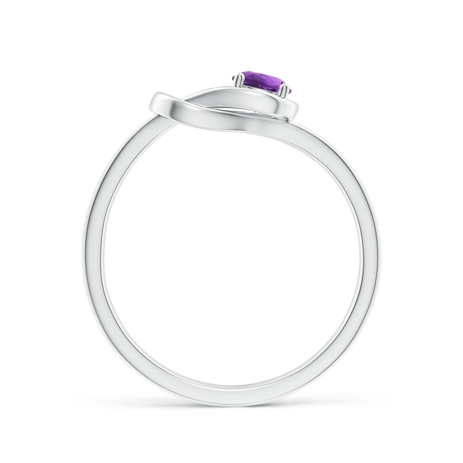 4mm AAA Solitaire Amethyst Infinity Knot Ring in White Gold side 199