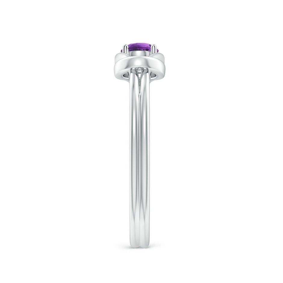 4mm AAA Solitaire Amethyst Infinity Knot Ring in White Gold side 299