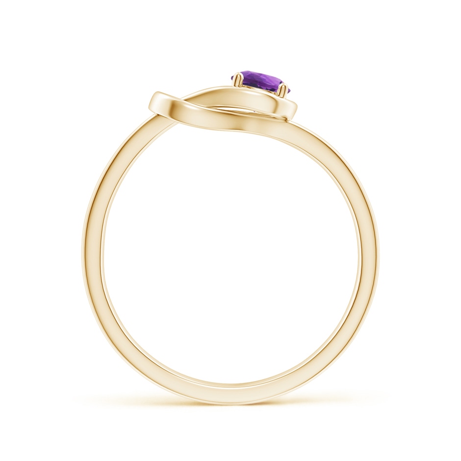 4mm AAA Solitaire Amethyst Infinity Knot Ring in Yellow Gold side 199