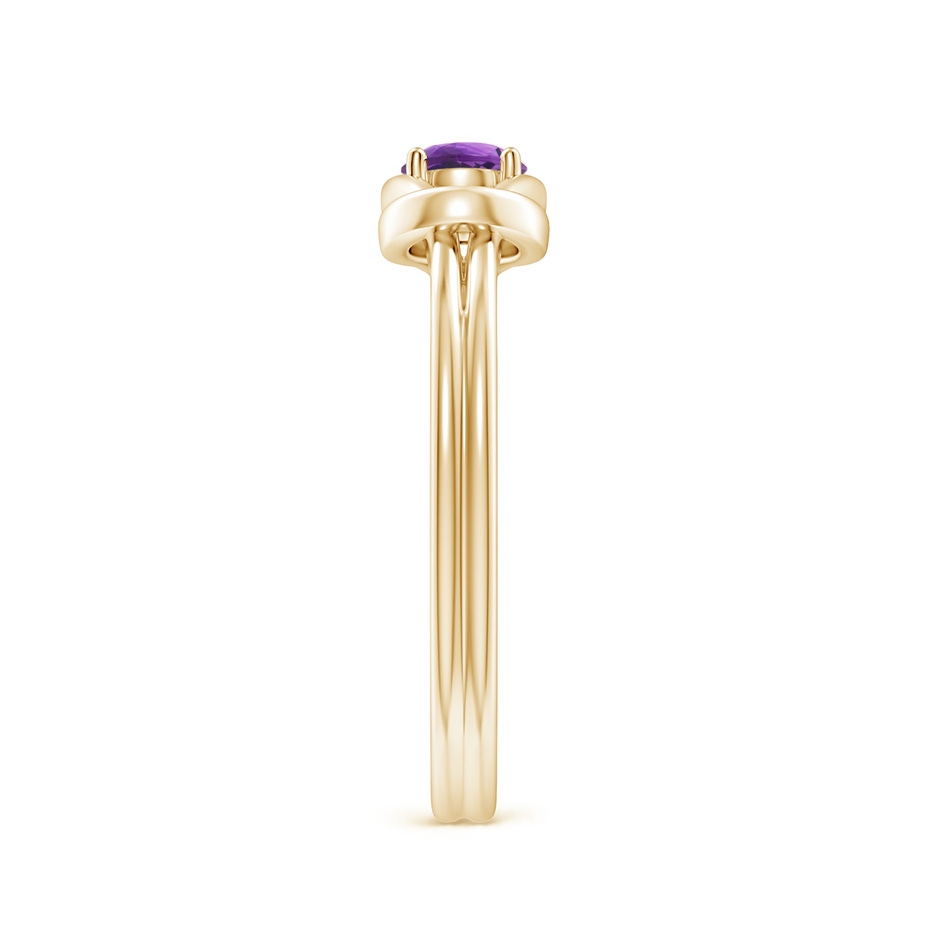 4mm AAA Solitaire Amethyst Infinity Knot Ring in Yellow Gold side 299