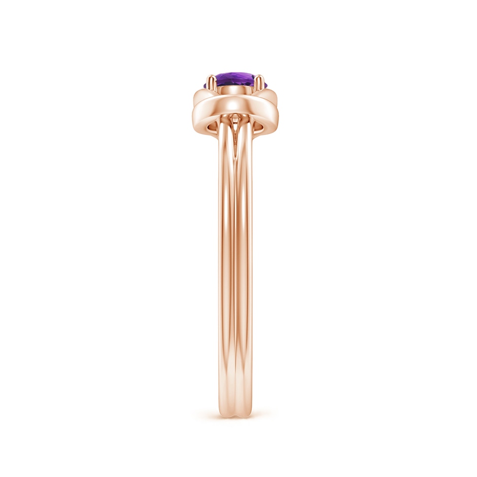 4mm AAAA Solitaire Amethyst Infinity Knot Ring in 18K Rose Gold side 299
