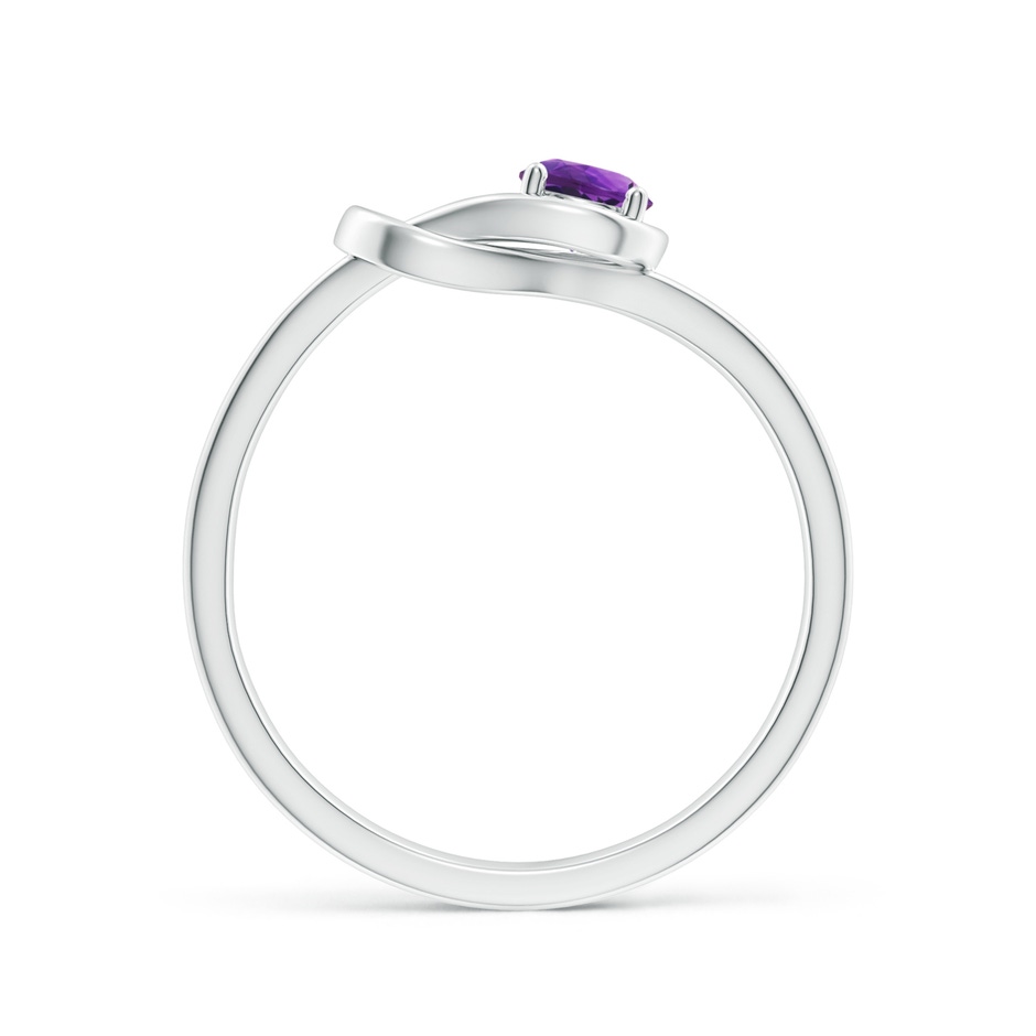 4mm AAAA Solitaire Amethyst Infinity Knot Ring in 18K White Gold side 199