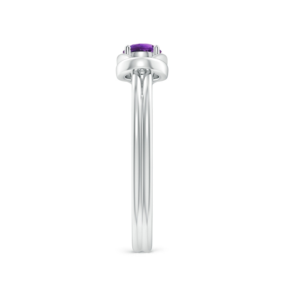 4mm AAAA Solitaire Amethyst Infinity Knot Ring in 18K White Gold side 299