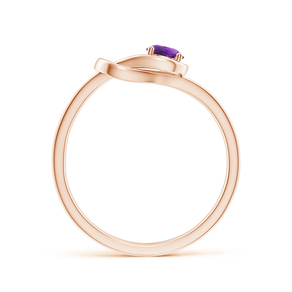 4mm AAAA Solitaire Amethyst Infinity Knot Ring in Rose Gold side 199