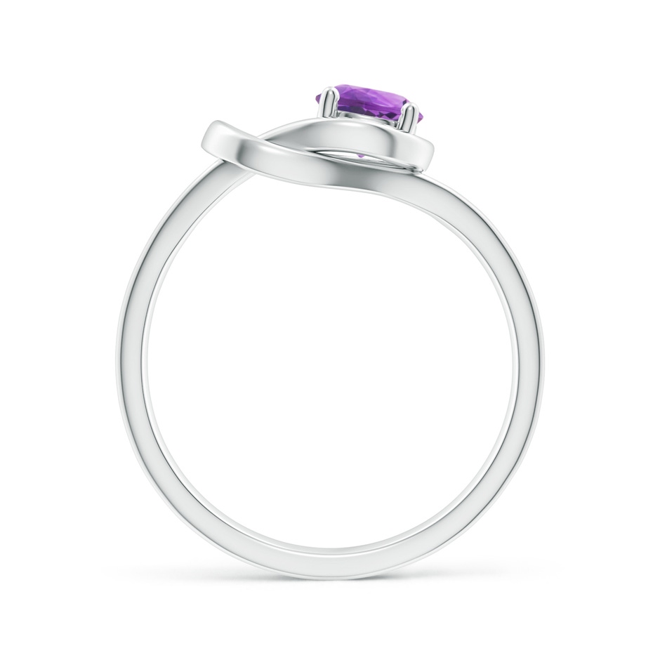 5mm AA Solitaire Amethyst Infinity Knot Ring in White Gold side 199