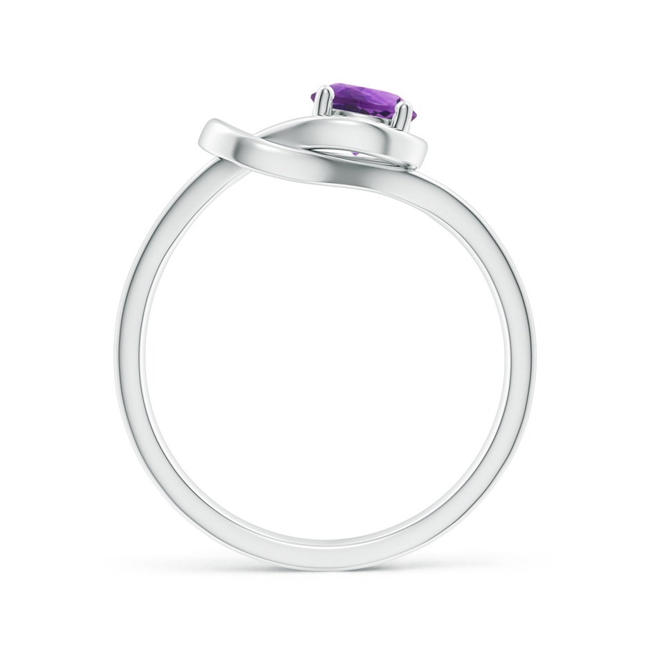 5mm AAA Solitaire Amethyst Infinity Knot Ring in P950 Platinum side 199