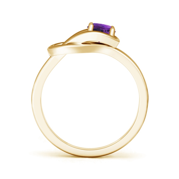 5mm AAAA Solitaire Amethyst Infinity Knot Ring in 10K Yellow Gold product image