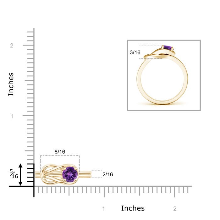 5mm AAAA Solitaire Amethyst Infinity Knot Ring in 10K Yellow Gold Product Image