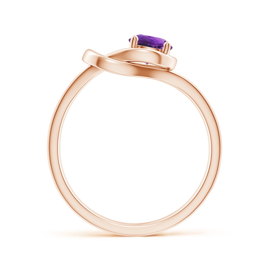 5mm AAAA Solitaire Amethyst Infinity Knot Ring in Rose Gold side 199