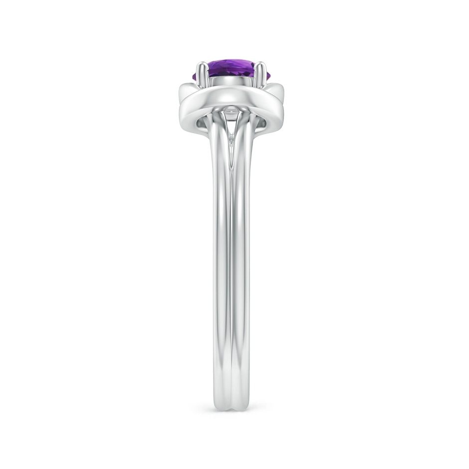 5mm AAAA Solitaire Amethyst Infinity Knot Ring in White Gold side 299