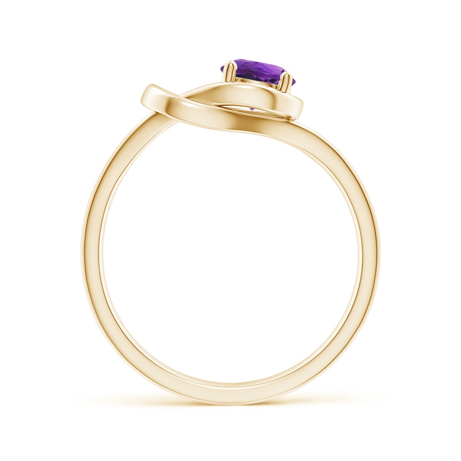 5mm AAAA Solitaire Amethyst Infinity Knot Ring in Yellow Gold side-1