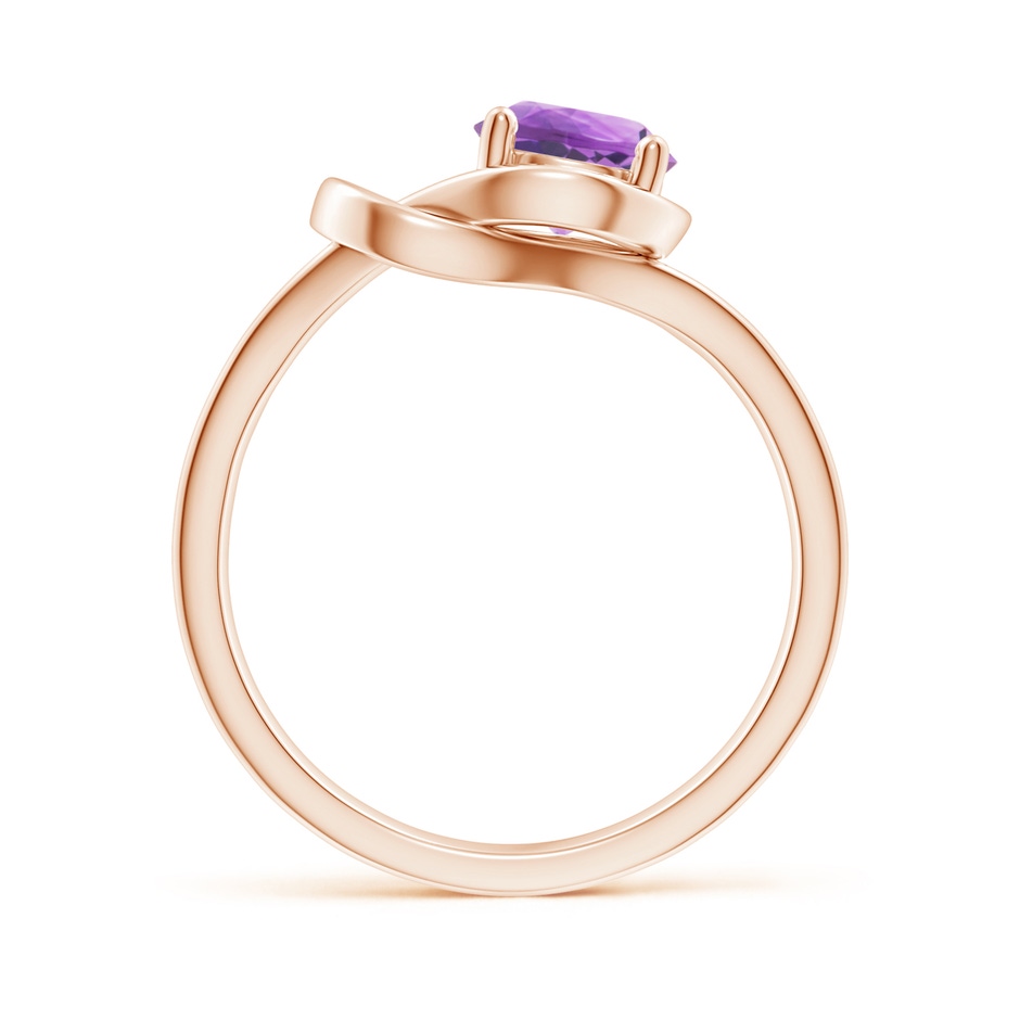 6mm A Solitaire Amethyst Infinity Knot Ring in Rose Gold side 199