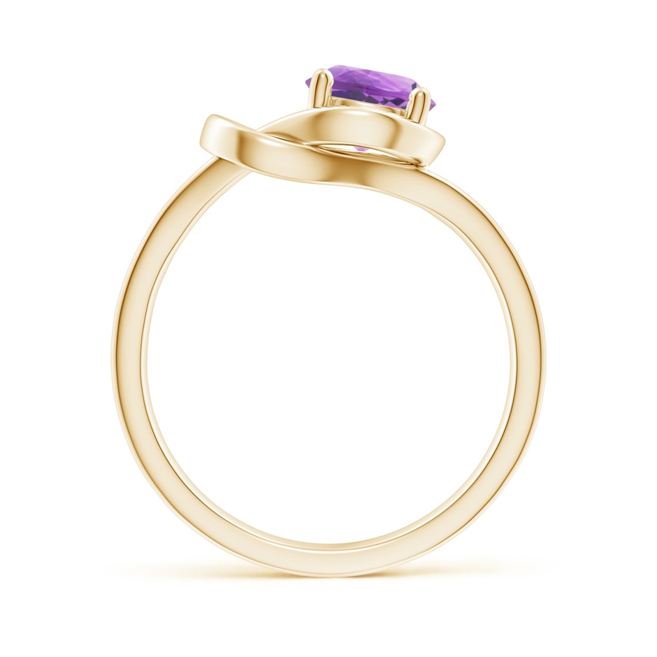 6mm A Solitaire Amethyst Infinity Knot Ring in Yellow Gold side 199