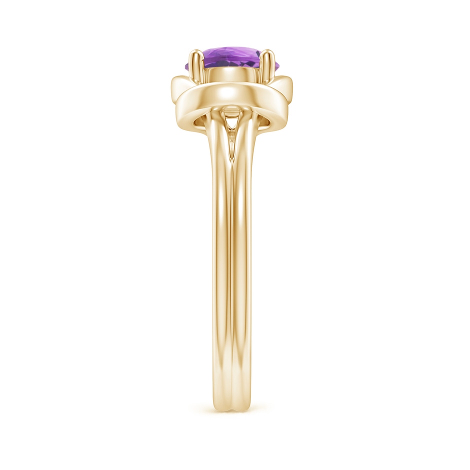 6mm A Solitaire Amethyst Infinity Knot Ring in Yellow Gold side 299