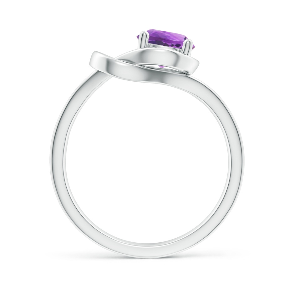 6mm AA Solitaire Amethyst Infinity Knot Ring in 18K White Gold side 199