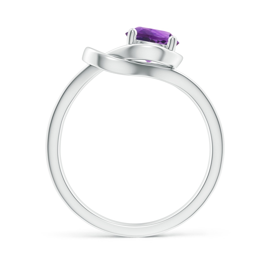 6mm AAA Solitaire Amethyst Infinity Knot Ring in P950 Platinum side 199