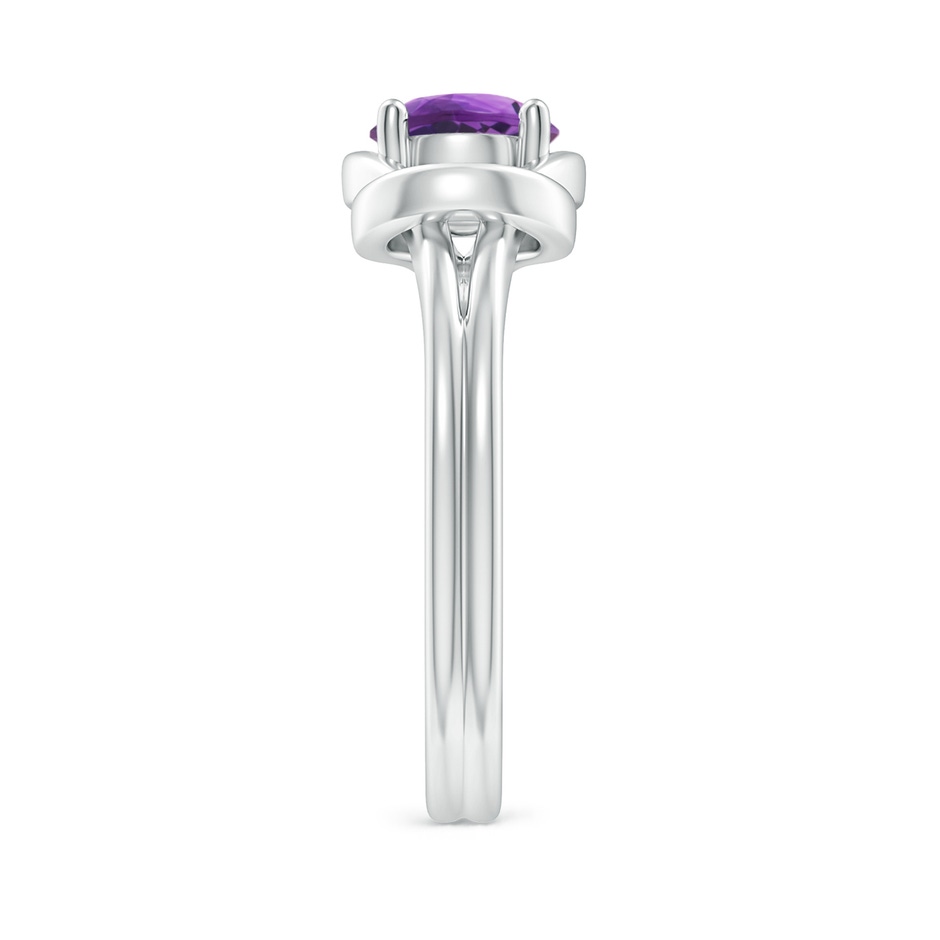 6mm AAA Solitaire Amethyst Infinity Knot Ring in P950 Platinum side 299