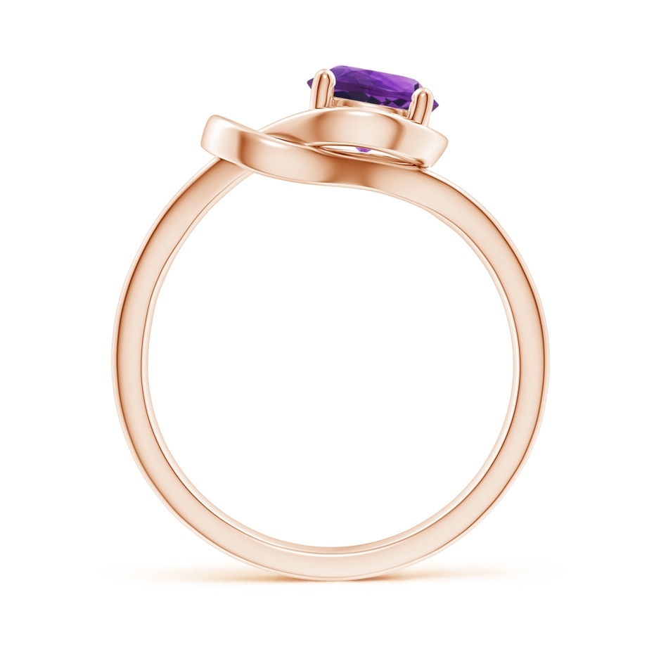 6mm AAAA Solitaire Amethyst Infinity Knot Ring in Rose Gold side 199