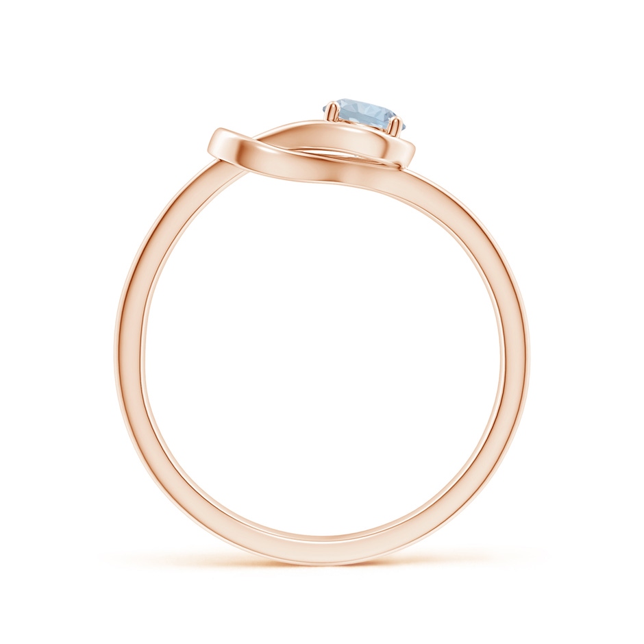 4mm A Solitaire Aquamarine Infinity Knot Ring in Rose Gold side 199