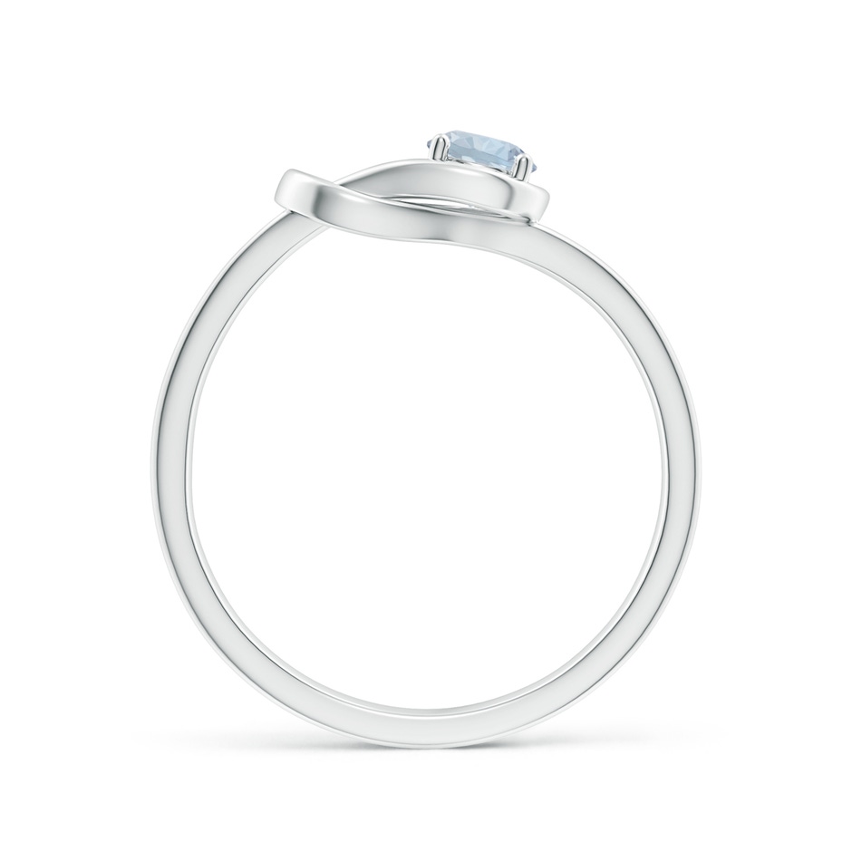 4mm A Solitaire Aquamarine Infinity Knot Ring in White Gold side 199