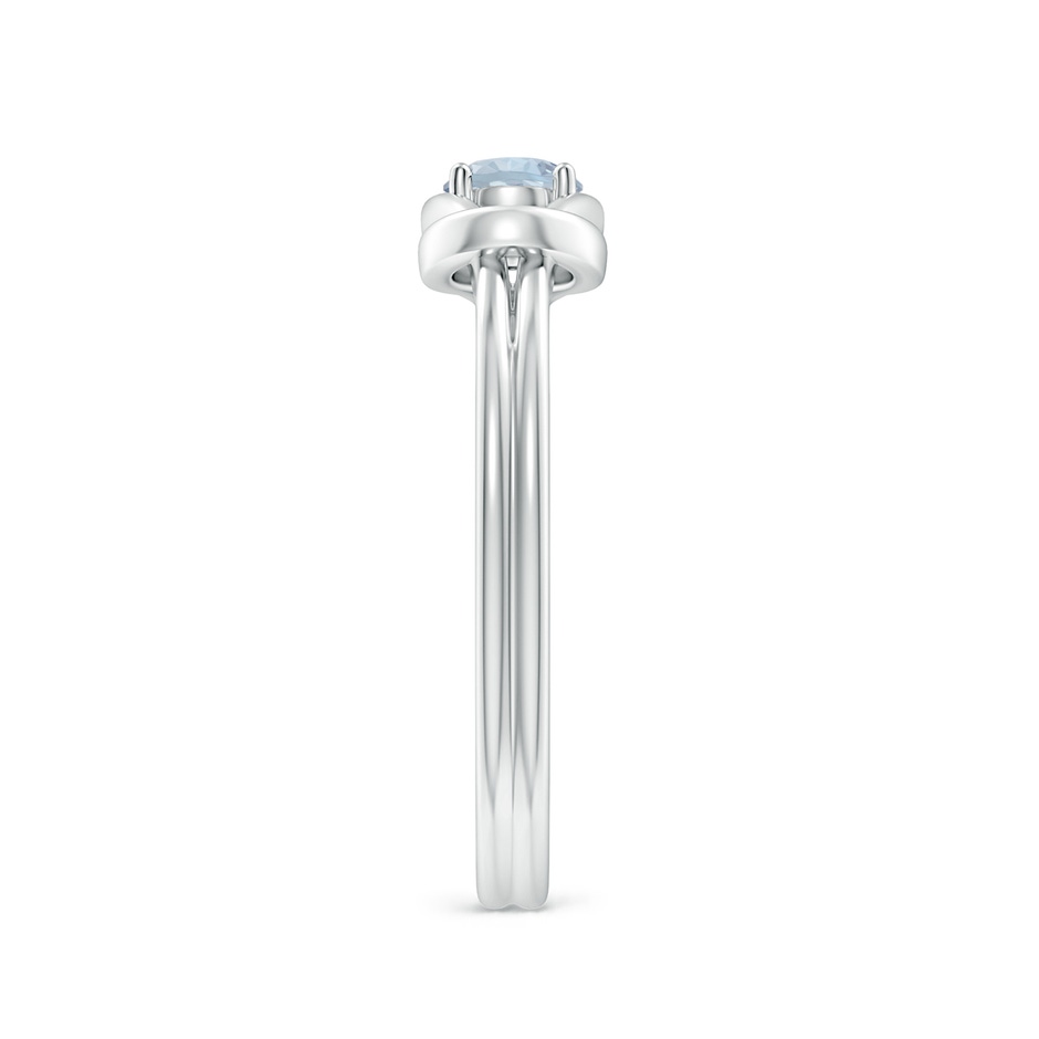 4mm A Solitaire Aquamarine Infinity Knot Ring in White Gold side 299