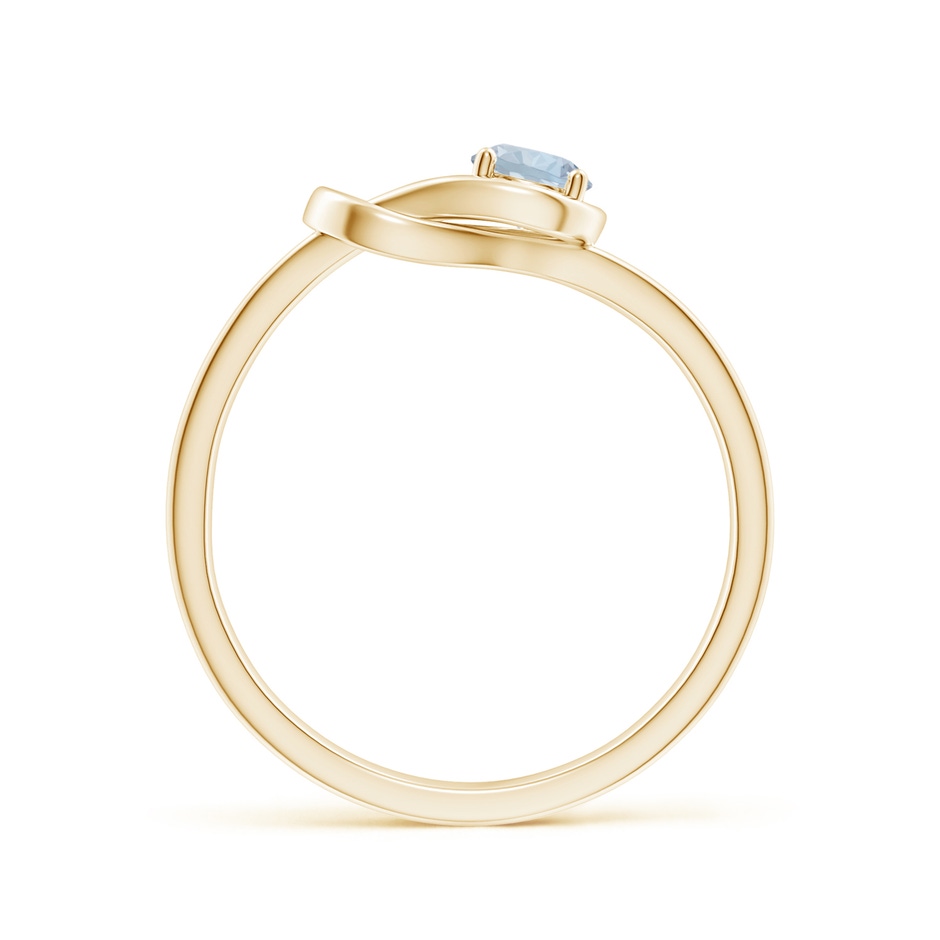 4mm A Solitaire Aquamarine Infinity Knot Ring in Yellow Gold side 199