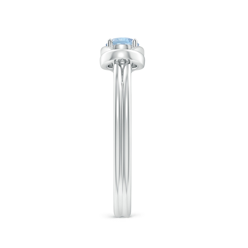 4mm AA Solitaire Aquamarine Infinity Knot Ring in White Gold side 299