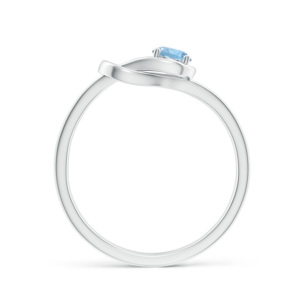 4mm AAA Solitaire Aquamarine Infinity Knot Ring in White Gold Side 199