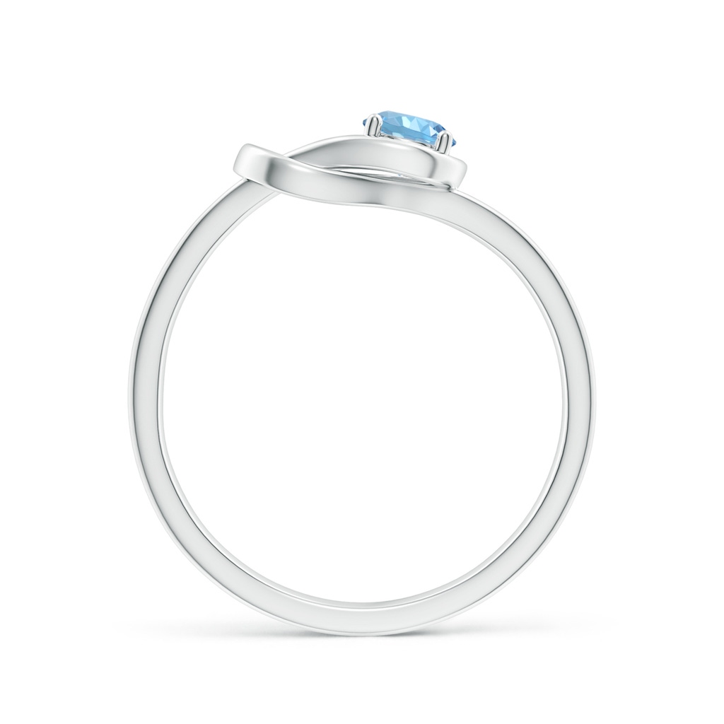 4mm AAAA Solitaire Aquamarine Infinity Knot Ring in P950 Platinum Side 199