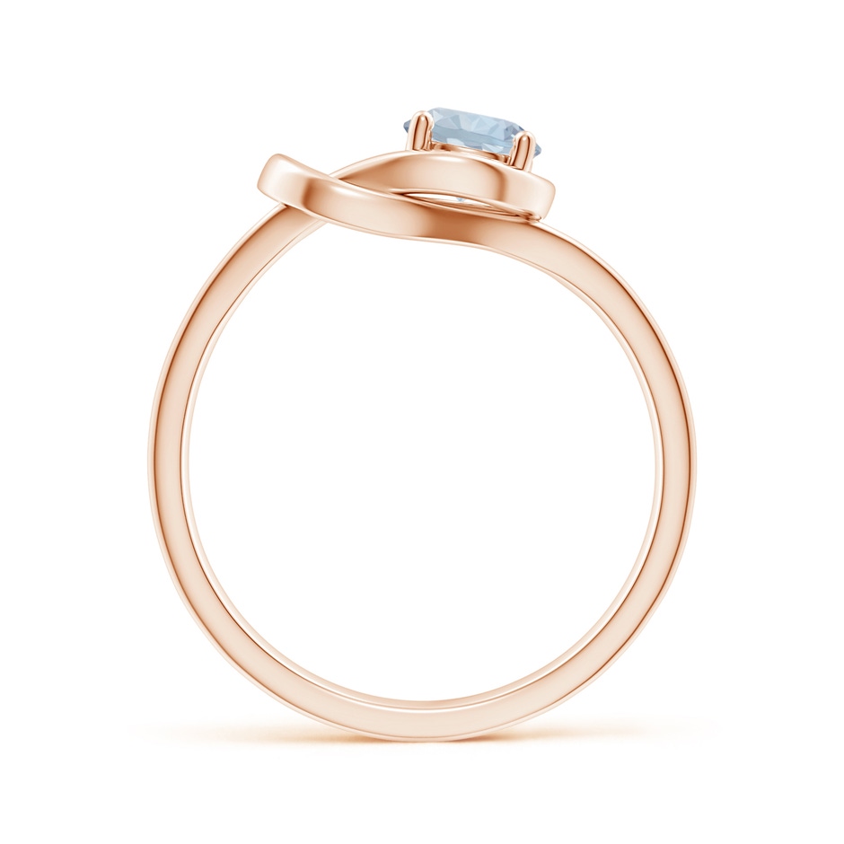 5mm A Solitaire Aquamarine Infinity Knot Ring in Rose Gold side 199