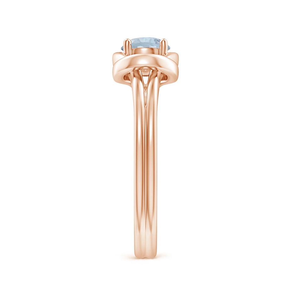5mm A Solitaire Aquamarine Infinity Knot Ring in Rose Gold side 299