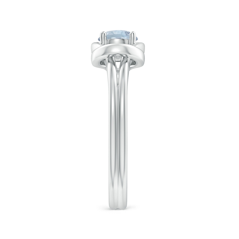 5mm A Solitaire Aquamarine Infinity Knot Ring in White Gold side 299