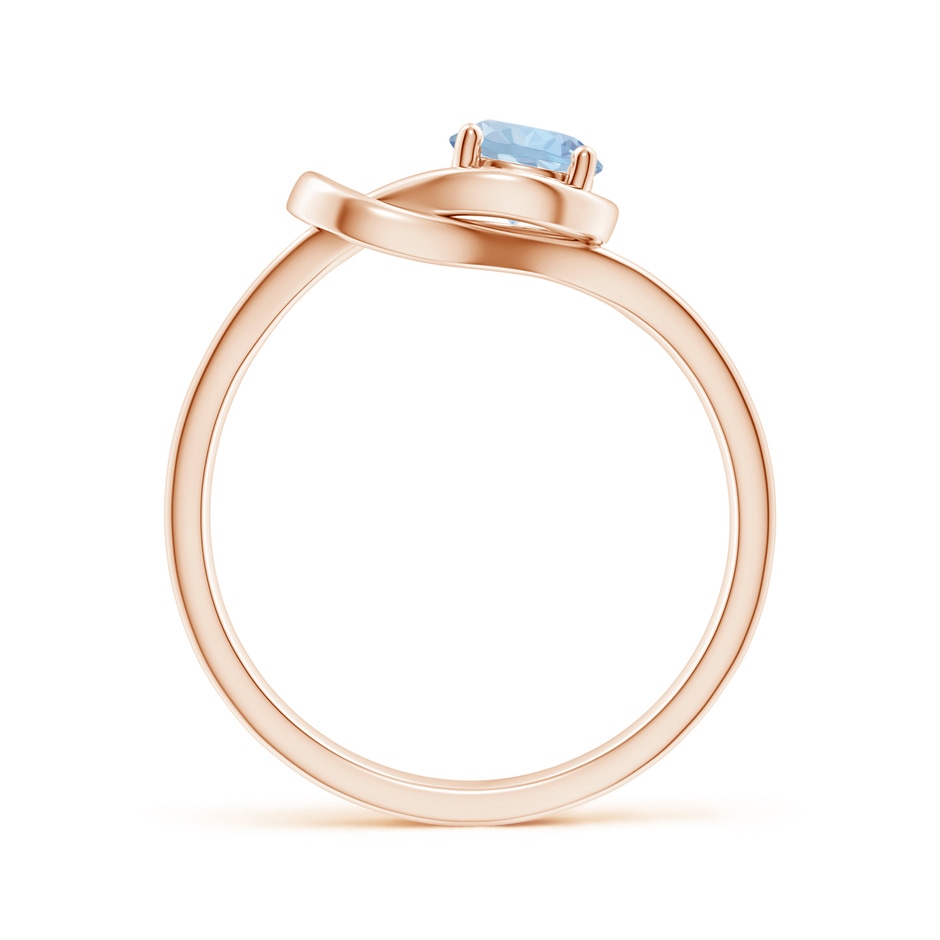 5mm AA Solitaire Aquamarine Infinity Knot Ring in Rose Gold side 199