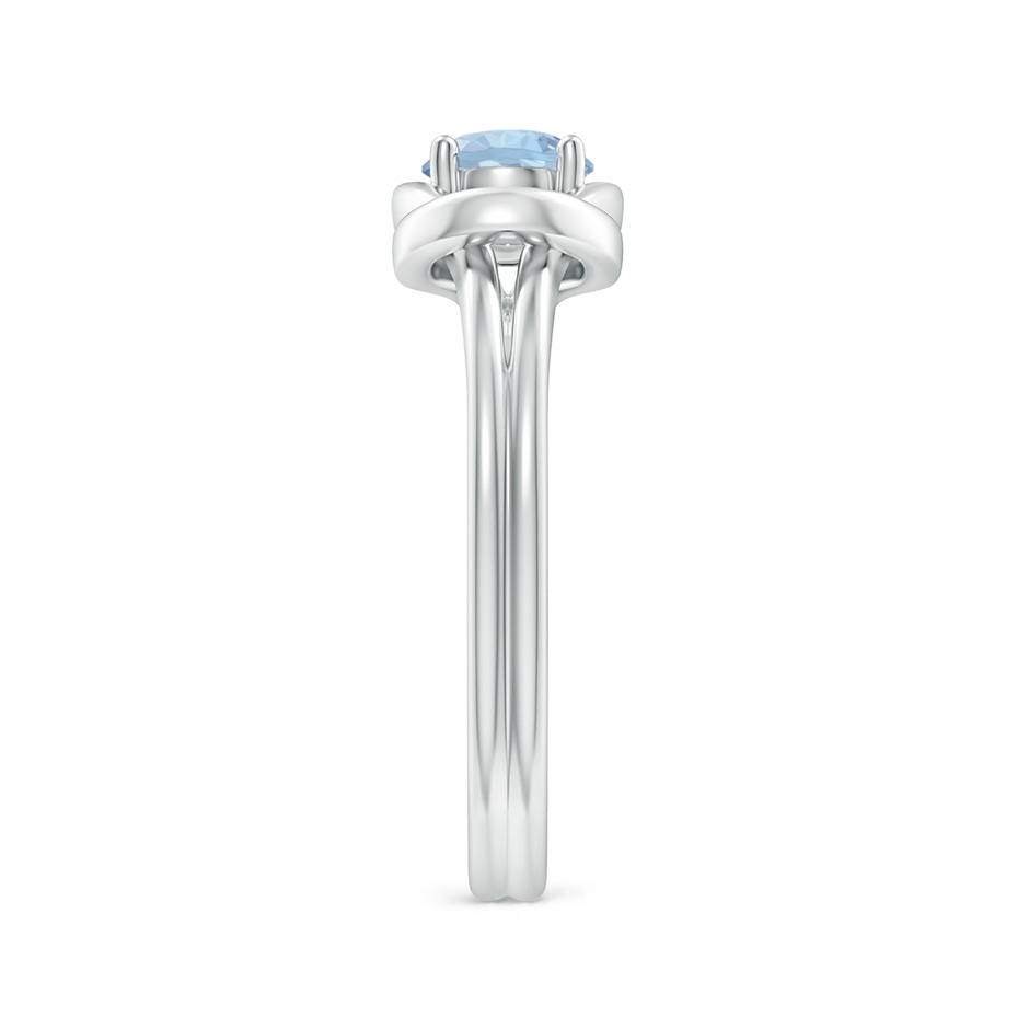 5mm AA Solitaire Aquamarine Infinity Knot Ring in White Gold side 299