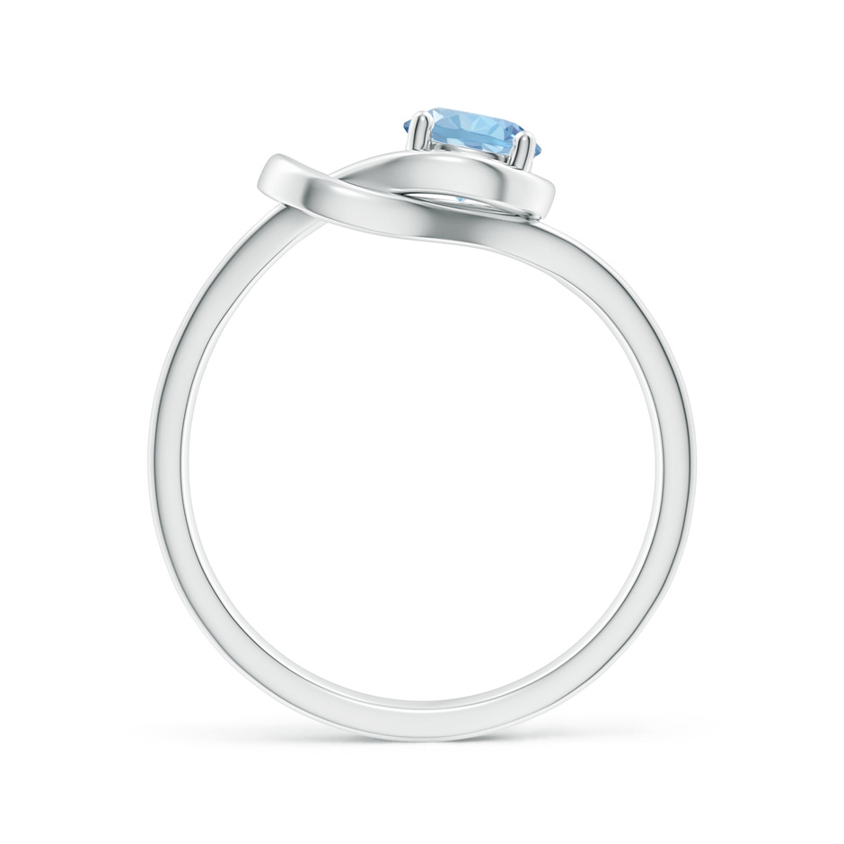 5mm AAA Solitaire Aquamarine Infinity Knot Ring in White Gold side 199