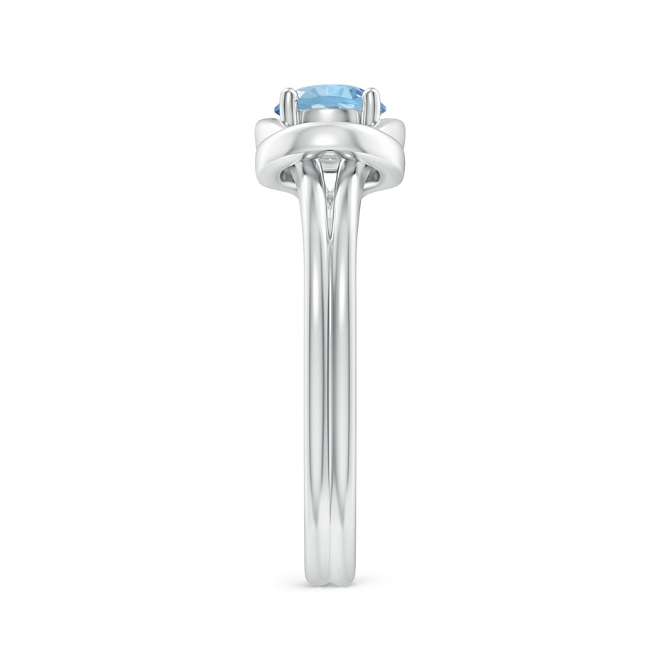 5mm AAA Solitaire Aquamarine Infinity Knot Ring in White Gold side 299