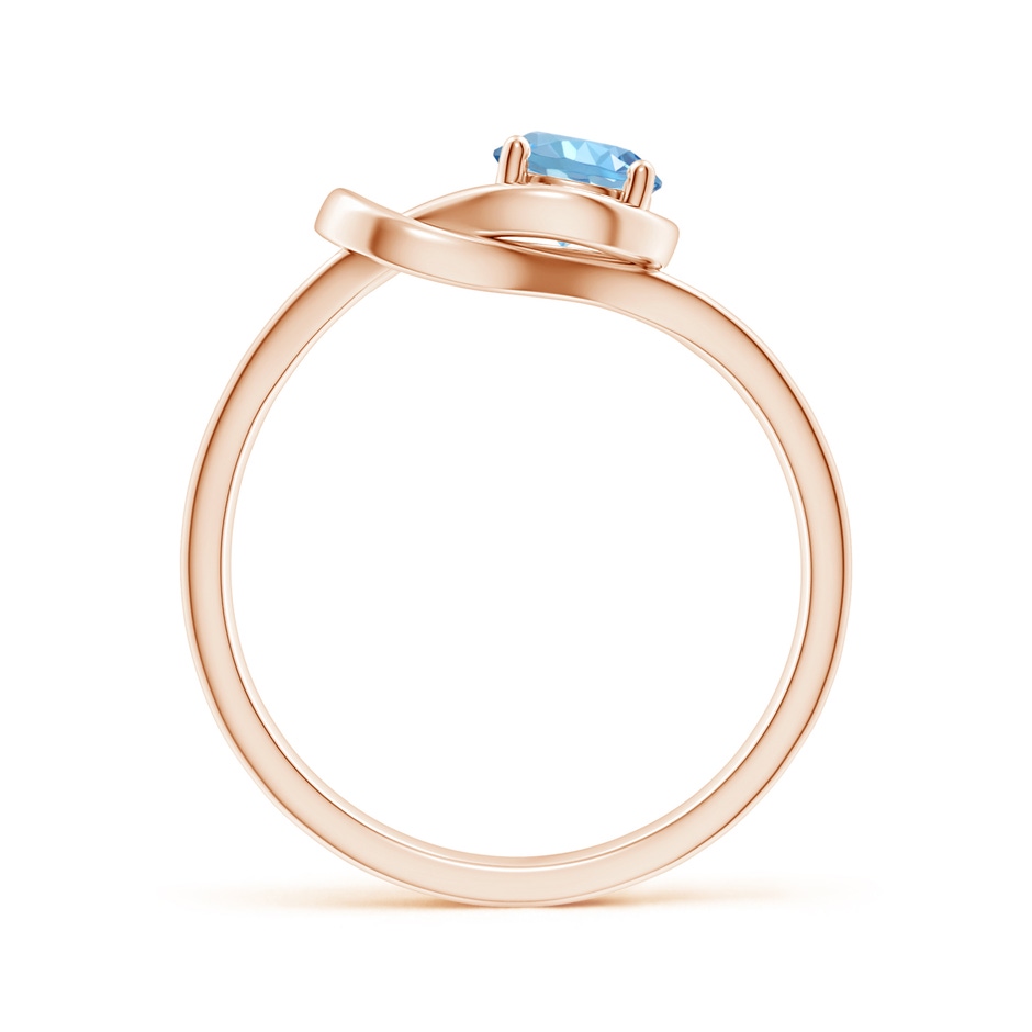 5mm AAAA Solitaire Aquamarine Infinity Knot Ring in Rose Gold side 199
