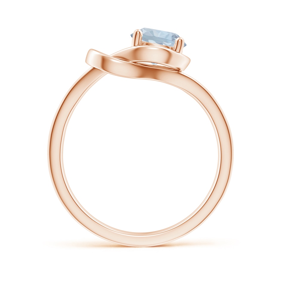 6mm A Solitaire Aquamarine Infinity Knot Ring in Rose Gold side 199