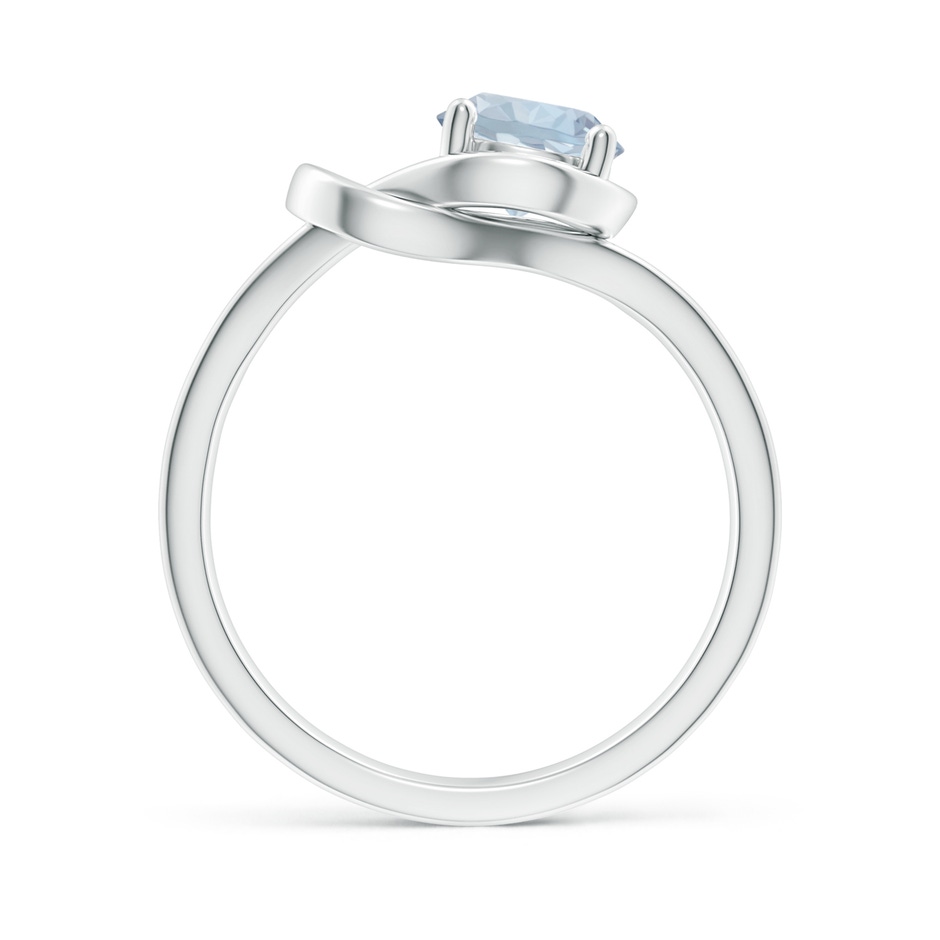 6mm A Solitaire Aquamarine Infinity Knot Ring in White Gold side 199