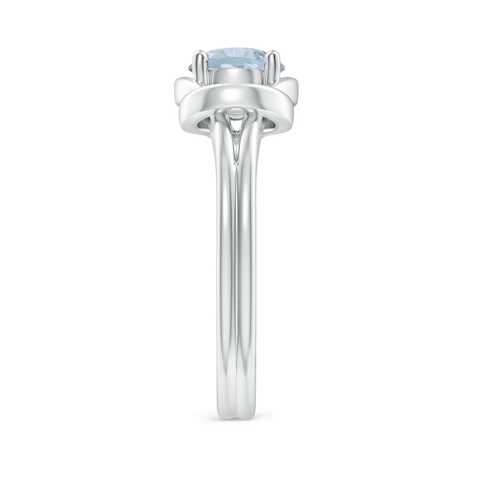 6mm A Solitaire Aquamarine Infinity Knot Ring in White Gold side 299